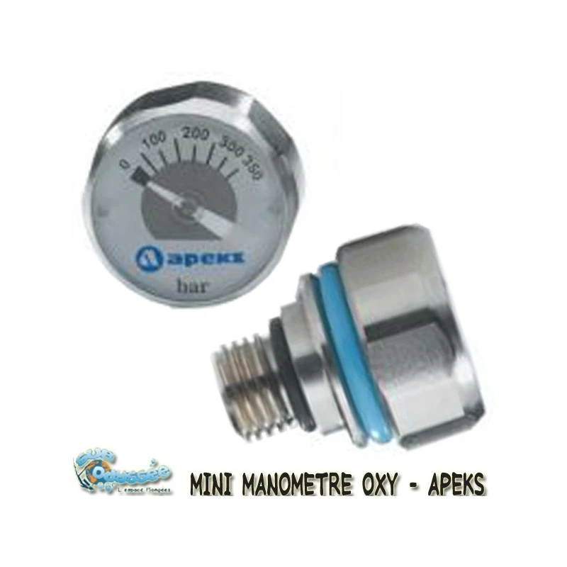 Mini Manomètre OXYGENE 350 Bars Pour Déco Pony - Apeks 1 Mini Manomètre OXYGENE 350 Bars Pour Déco Pony - Apeks