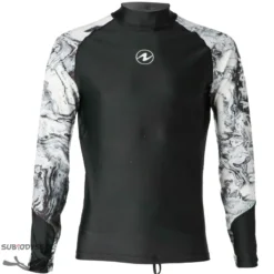 Top Lycra Rashguard NOIR/BLANC Homme Manches Longues - Aqualung