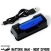 Chargeur + Batterie Li-Ion 18650 Pour Phare à LED - Best Divers