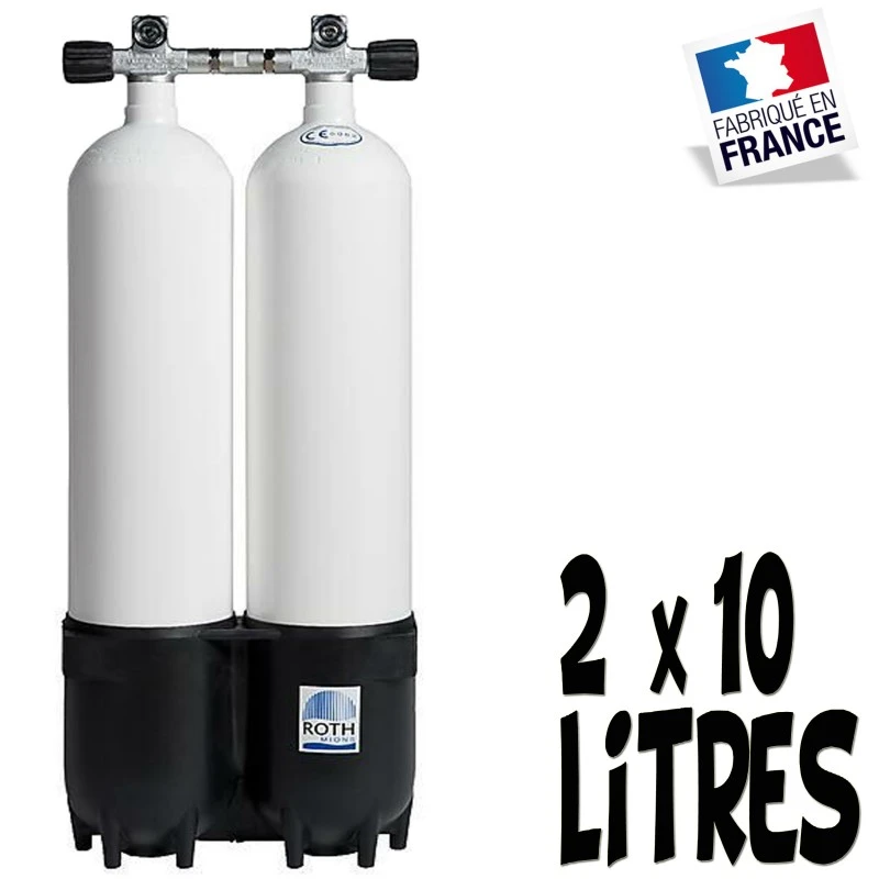 Bi-Bouteille De Plongée 2 X 10 Litres 230 Bars (Ø171mm) - Roth 1 Bi-Bouteille De Plongée 2 X 10 Litres 230 Bars (Ø171mm) - Roth