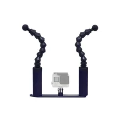 Platine FIXE Double Bras + 2 FLEXI 7" + Fixation GoPro - Big Blue