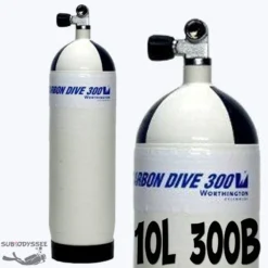 Bouteille Carbone 10 Litres 300 Bars + Robinet 1 Sortie Mono - Carbon Dive