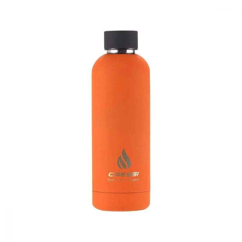 Bouteille THERMOS 500ml Caoutchouc ORANGE NOIR - Cressi 2 Bouteille THERMOS 500ml Caoutchouc ORANGE NOIR - Cressi – Image 2