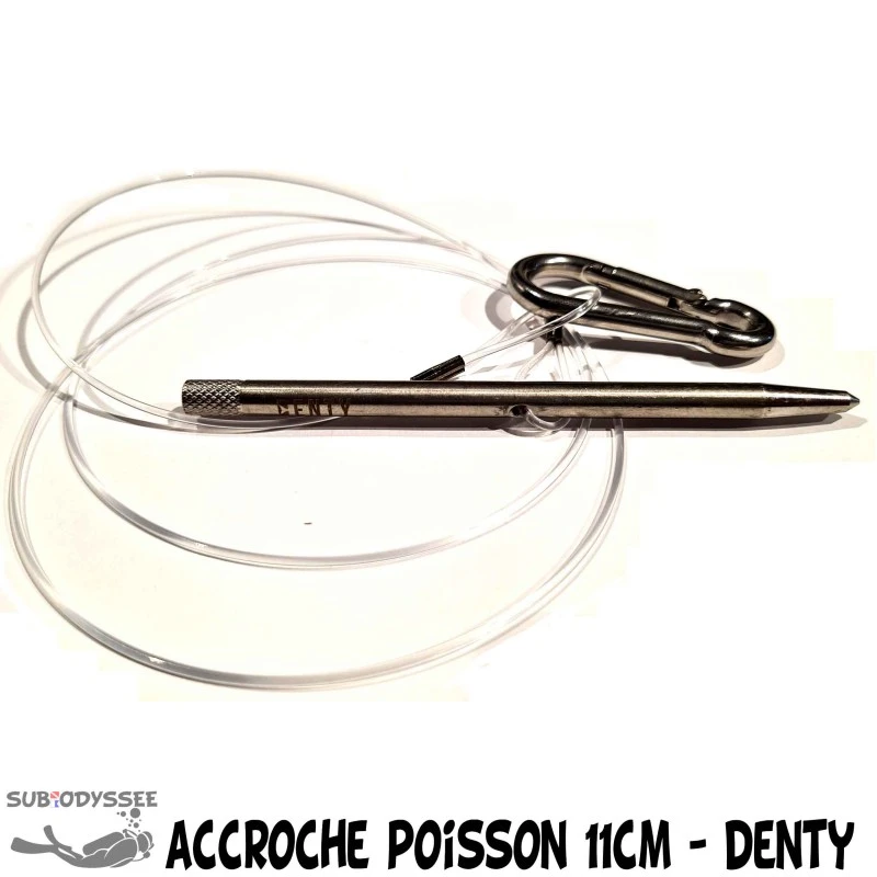 Accroche Poisson 11cm Cable Nylon Avec Stylet Inox - Denty 1 Accroche Poisson 11cm Cable Nylon Avec Stylet Inox - Denty