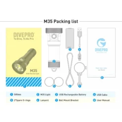 M35 Phare Photo/Vidéo 3500Lumen - Divepro -Promos Bathypique Boutique divepro m35 phare photo video 3500 lumen lumiere rouge lumiere bleu fluorescence sub odyssee pas cher 6