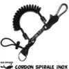 Cordon Spiralé - Mousqueton PM Inox - Cable Inox