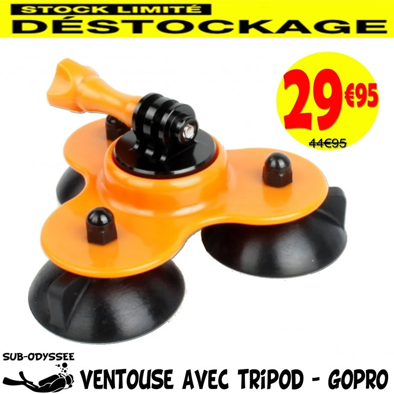 Ventouse Avec Tripod Quick Release Pour Gopro - DESTOCKAGE 1 Ventouse Avec Tripod Quick Release Pour Gopro - DESTOCKAGE