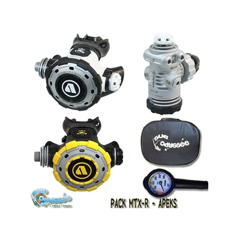 Pack Détendeur MTX-R DIN + Octopus MTX-R + Manomètre Compact - Apeks 1 Pack Détendeur MTX-R DIN + Octopus MTX-R + Manomètre Compact - Apeks