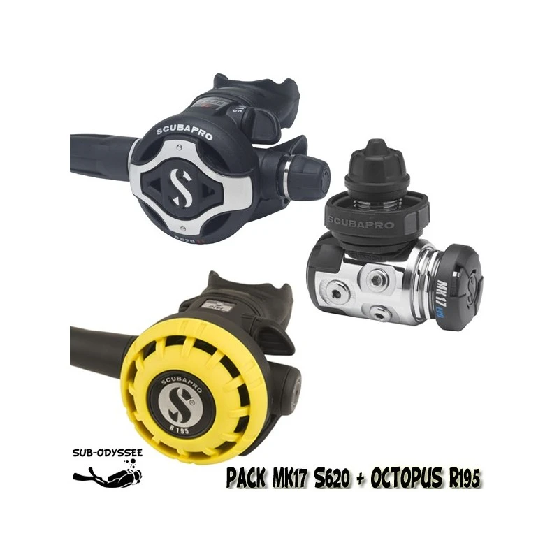 Pack MK17 EVO S620 Ti Détendeur + Octopus R195 - Scubapro 1 Pack MK17 EVO S620 Ti Détendeur + Octopus R195 - Scubapro