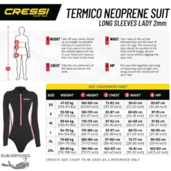 TERMICO Manches Longues Maillot Bain Femme Néoprène 2mm - Cressi 13 TERMICO Manches Longues Maillot Bain Femme Néoprène 2mm - Cressi -Promos Bathypique Boutique termico manches longues maillot bain femme neoprene 2mm cressi 6